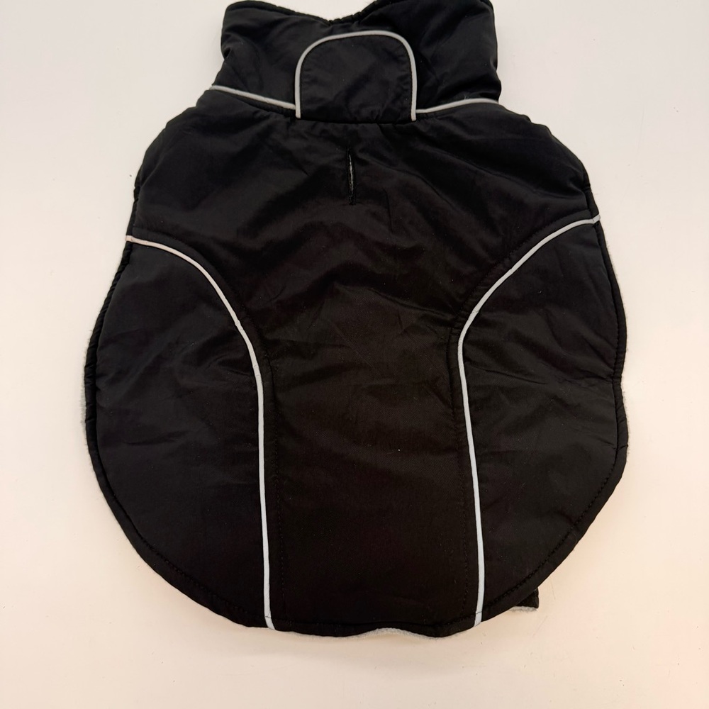 Dog Winter Coat Vest Black Grey Fleece Adjustable New Without Tags